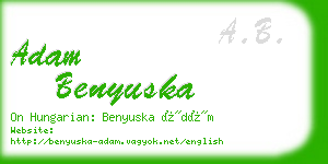 adam benyuska business card